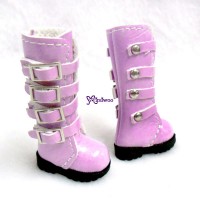SHP129DPK 1/6 Bjd Neo Blythe Doll Shoes Buckle Boots Pink